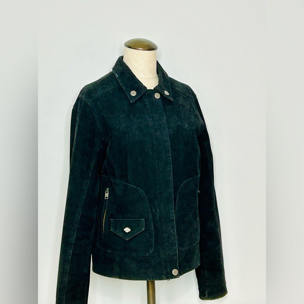 Harley-Davidson® Women's Soar Sueded Jacket, Black Suede Leather sz Medium - Picture 11 of 15